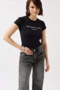 Baskılı Likralı Crop T-Shirt resmi